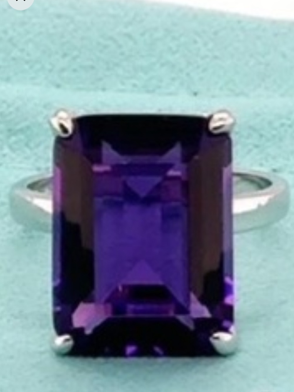 Amethyst Ring with Silver Band